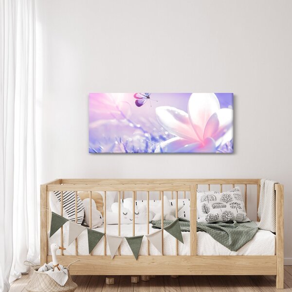 Slika - Leptir slijeće na cvijet (120x50 cm)