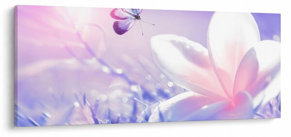 Slika - Leptir slijeće na cvijet (120x50 cm)
