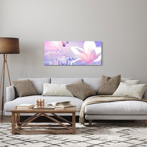 Slika - Leptir slijeće na cvijet (120x50 cm)