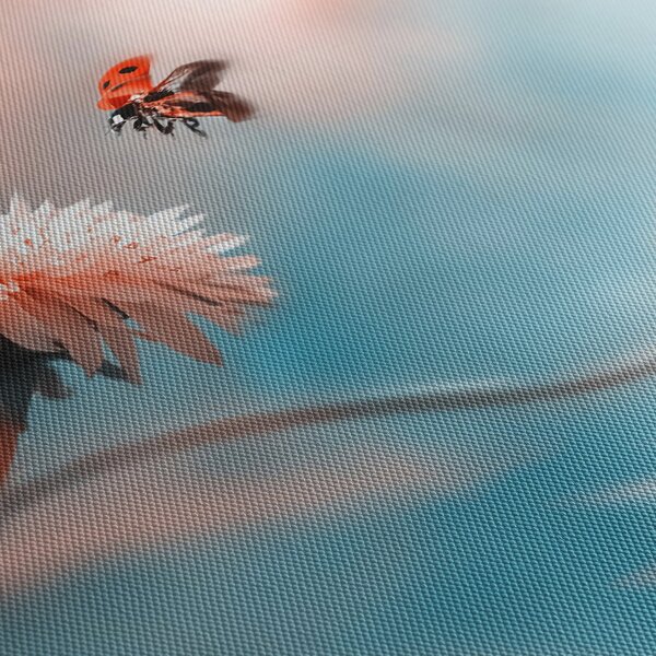 Slika - Bubamare na cvijetu (120x50 cm)