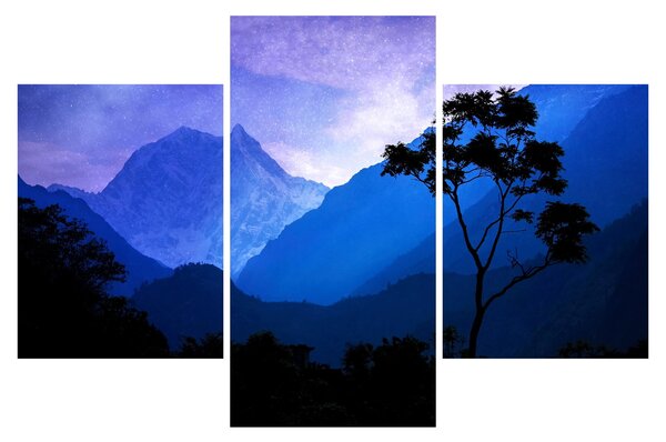 Slika - Noćno nebo u Nepalu (90x60 cm)