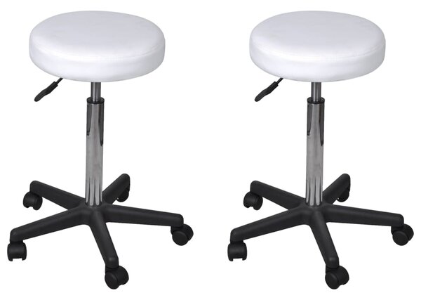 VidaXL Uredski stolci od umjetne kože 2 kom bijeli 35,5 x 98 cm