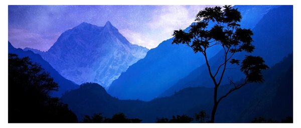 Slika - Noćno nebo u Nepalu (120x50 cm)