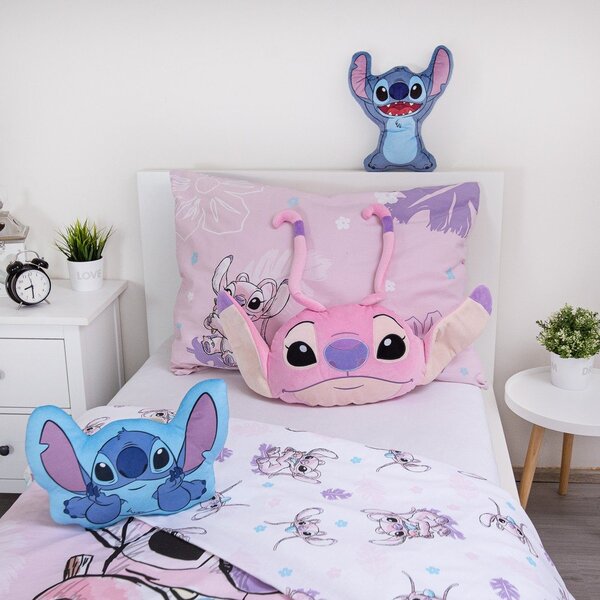 Dječji jastuk od flisa 41x32 cm Lilo and Stitch "Angel Pink" – Jerry Fabrics