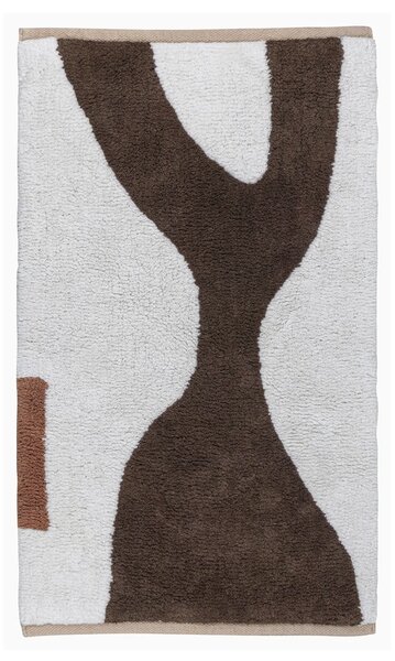 Bijeli/smeđi periv pamučan tepih 50x80 cm Figura – Mette Ditmer Denmark