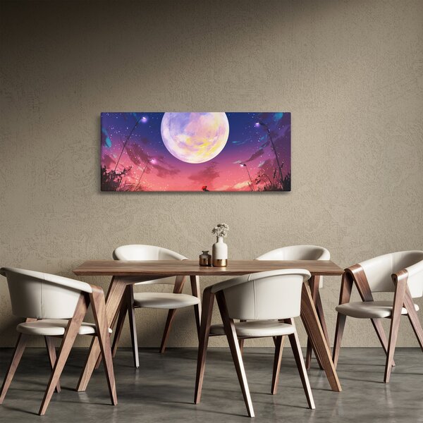 Slika - Žena i pas na mjesečini (120x50 cm)