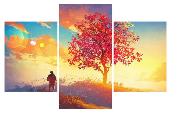Slika - Drvo na brdu (90x60 cm)