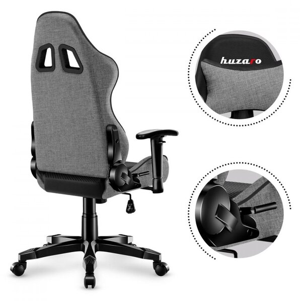 Praktična crno-siva gaming stolica za tinejdžere