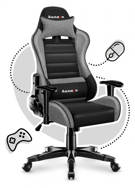 Praktična crno-siva gaming stolica za tinejdžere