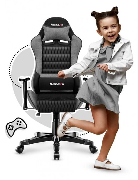 Praktična crno-siva gaming stolica za tinejdžere