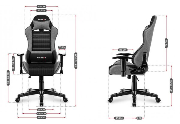 Praktična crno-siva gaming stolica za tinejdžere