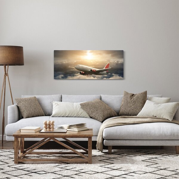 Slika - Zrakoplov u oblacima (120x50 cm)
