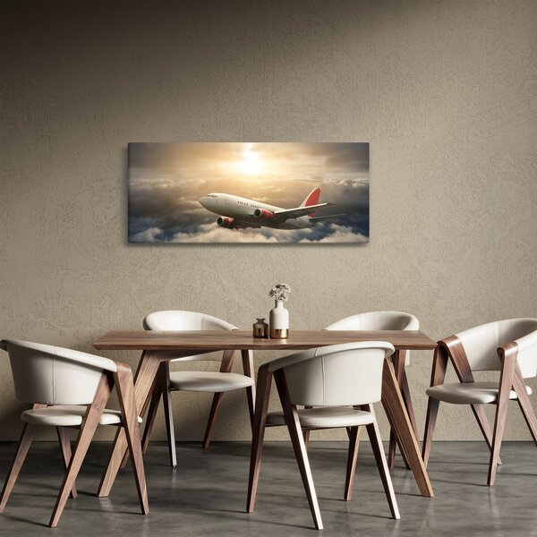 Slika - Zrakoplov u oblacima (120x50 cm)