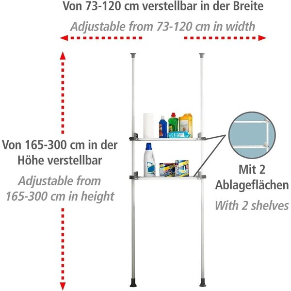Bijela metalna kupaonska polica 120x300 cm Herkules – Wenko
