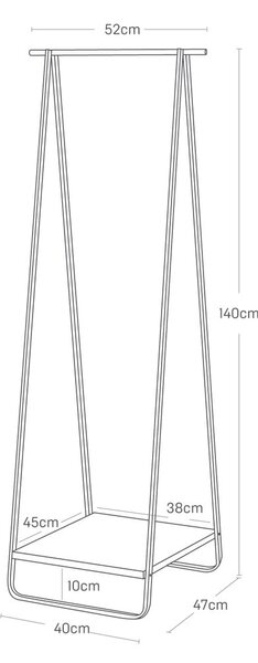 Crni metalni stalak za odjeću Tower – YAMAZAKI