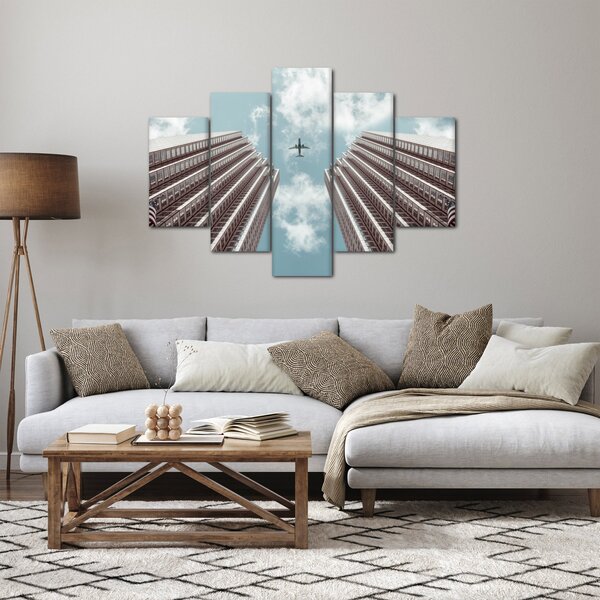 Slika aviona između zgrada (150x105 cm)