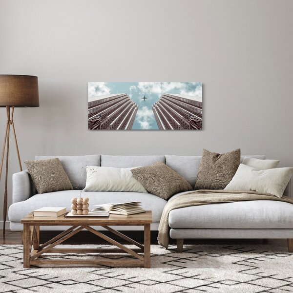 Slika aviona između zgrada (120x50 cm)