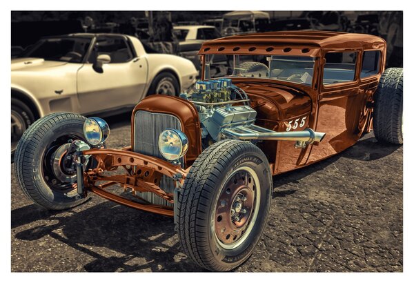 Slika smeđeg automobila (90x60 cm)