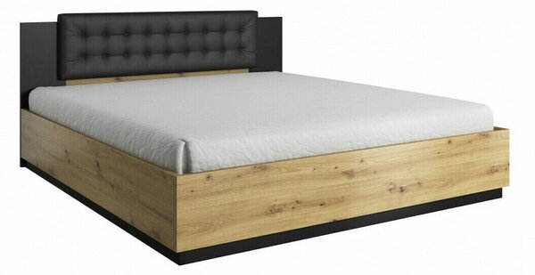 Krevet Austin AN113Bračni, Svijetlo smeđa, 180x200, Laminirani iveral, Basi a doghePodnice za krevet, 186x205x90cm