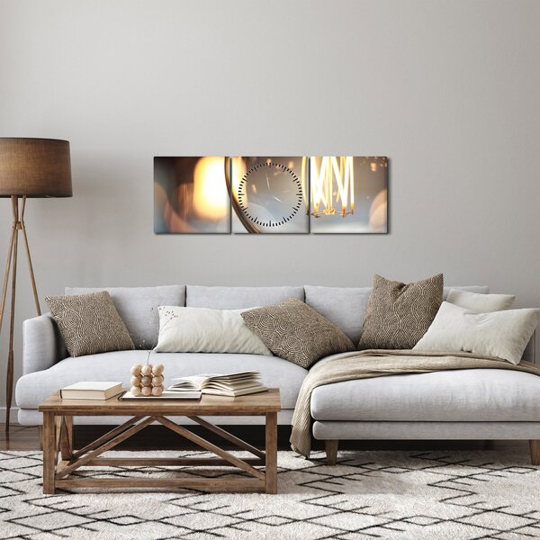 Slika svijetleće žarulje (sa satom) (90x30 cm)