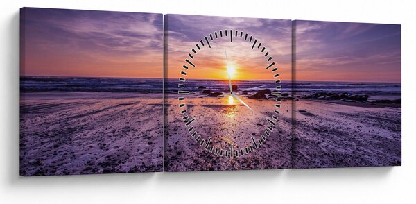Slika plaže - zalazak sunca (sa satom) (90x30 cm)