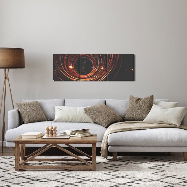 Slika apstraktnih linija (sa satom) (90x30 cm)