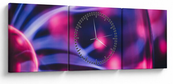 Apstraktna ljubičasta slika (sa satom) (90x30 cm)