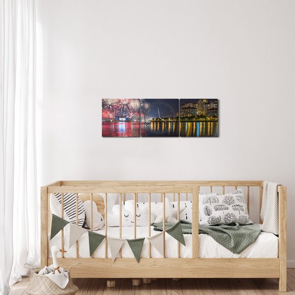 Slika vatrometa u Singapuru (sa satom) (90x30 cm)
