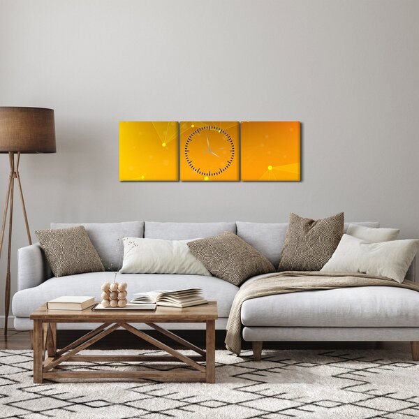 Apstraktna žuta slika (sa satom) (90x30 cm)
