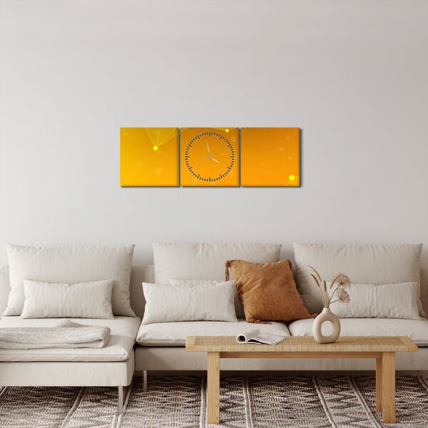 Apstraktna žuta slika (sa satom) (90x30 cm)