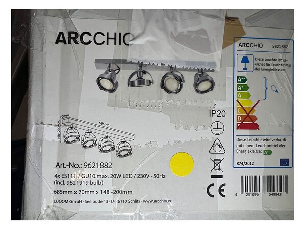 Arcchio - LED Reflektorska svjetiljka MUNIN 4xGU10/ES111/11,5W/230V