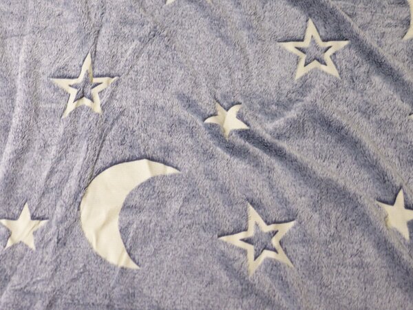 Svjetleća posteljina mikropliš BIG MOON siva Dimenzije posteljine: 70 x 90 cm | 140 x 200 cm