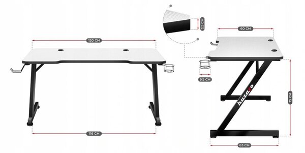 Moderani gaming stol u elegantnoj bijeloj boji