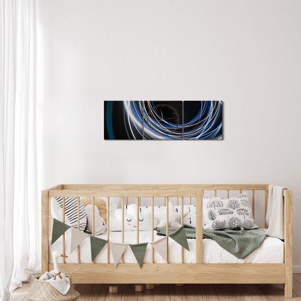Slika plavih linija (sa satom) (90x30 cm)