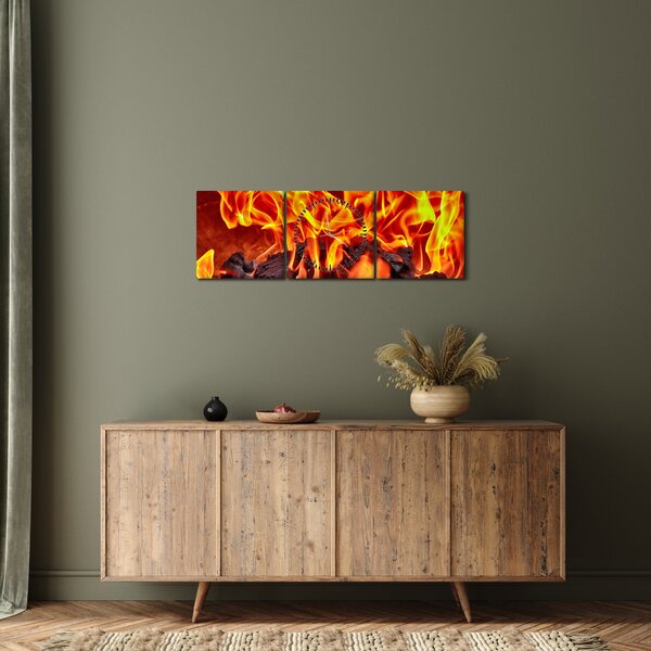 Slika gorućeg ugljena (sa satom) (90x30 cm)