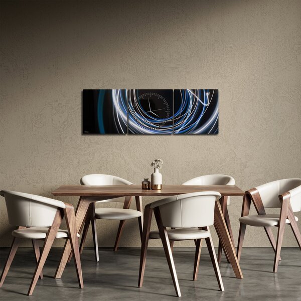 Slika plavih linija (sa satom) (90x30 cm)
