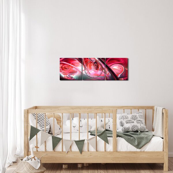 Slika crvenih fraktala (sa satom) (90x30 cm)