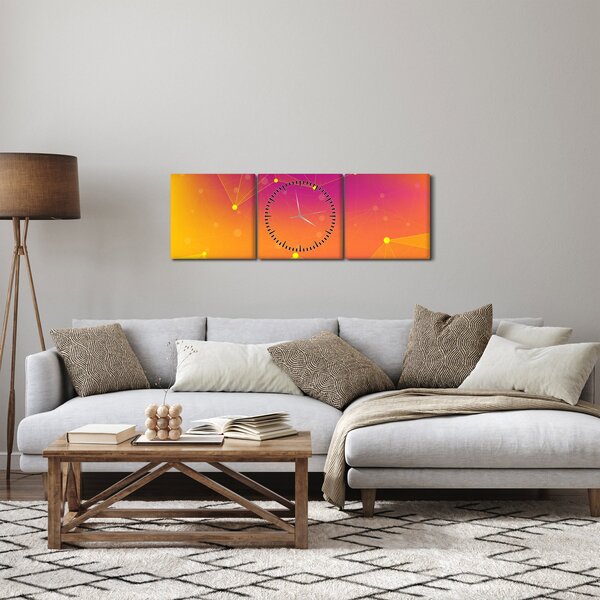 Šarene apstraktne slike (sa satom) (90x30 cm)