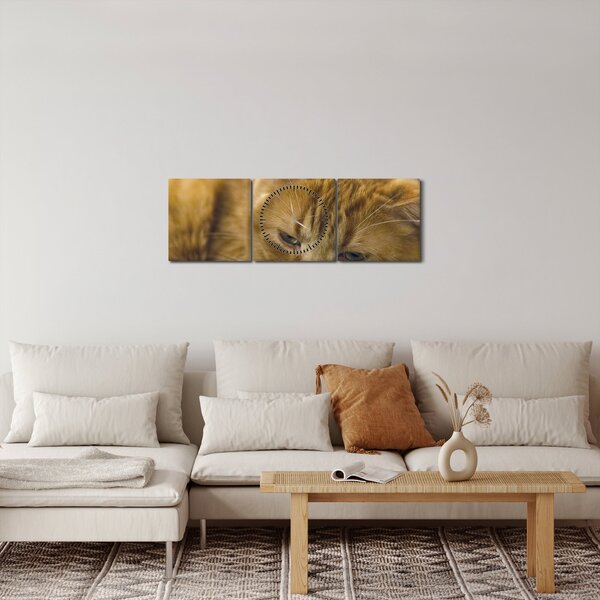 Slika mačke (sa satom) (90x30 cm)