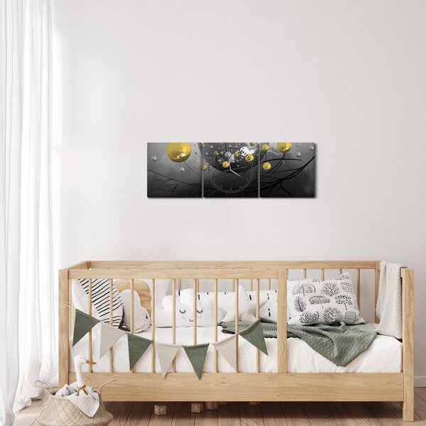 Slika zlatnih apstraktnih kugli (sa satom) (90x30 cm)