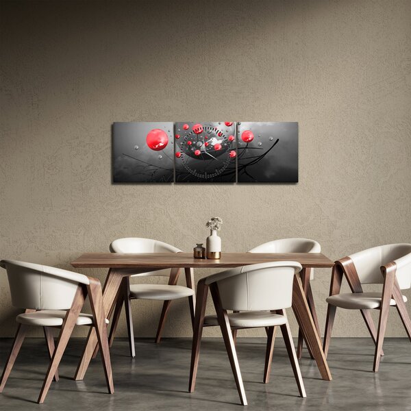 Slika crvenih apstraktnih kugli (sa satom) (90x30 cm)