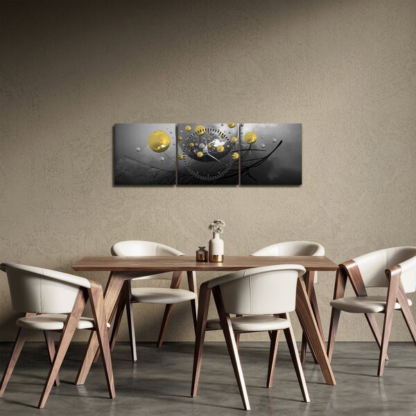 Slika zlatnih apstraktnih kugli (sa satom) (90x30 cm)
