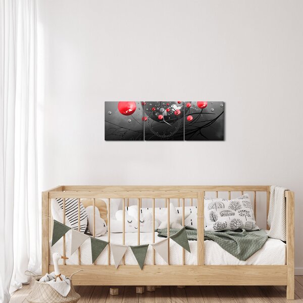 Slika crvenih apstraktnih kugli (sa satom) (90x30 cm)