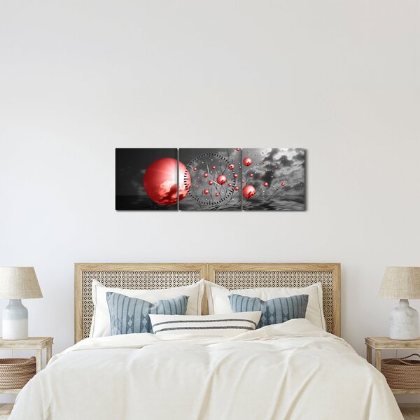 Slika crvenih kugli (sa satom) (90x30 cm)