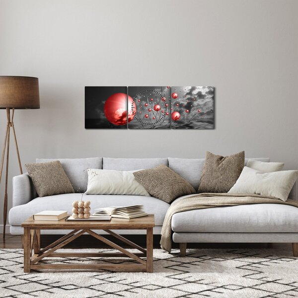 Slika crvenih kugli (sa satom) (90x30 cm)