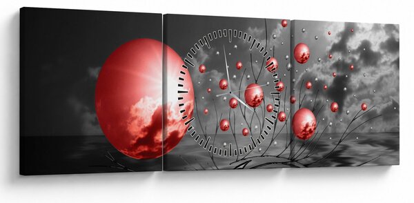 Slika crvenih kugli (sa satom) (90x30 cm)