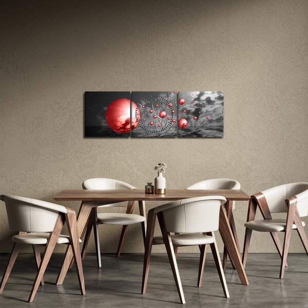 Slika crvenih kugli (sa satom) (90x30 cm)