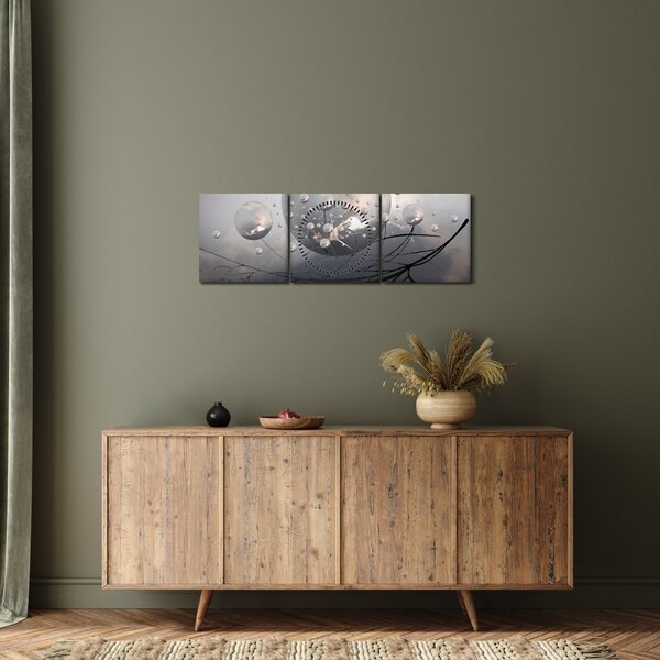 Slika apstraktnih kugli (sa satom) (90x30 cm)