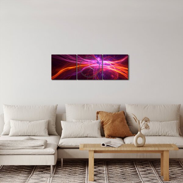 Slika moderne apstrakcije (sa satom) (90x30 cm)