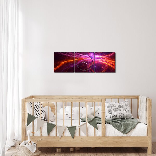 Slika moderne apstrakcije (sa satom) (90x30 cm)